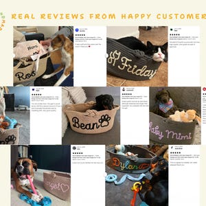 Personalized Dog Toy Basket, Custom Pet Toy Storage Basket with Name, Puppy Toy Box, Dog Gift for New Puppy, Pet Organizer image 4