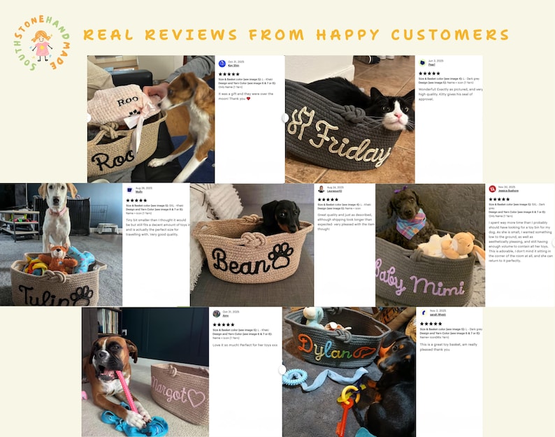 Personalized Dog Toy Basket, Custom Pet Toy Storage Basket with Name, Puppy Toy Box, Dog Gift for New Puppy, Pet Organizer image 4