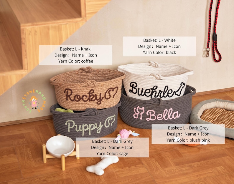 Personalized Dog Toy Basket, Custom Pet Toy Storage Basket with Name, Puppy Toy Box, Dog Gift for New Puppy, Pet Organizer image 19