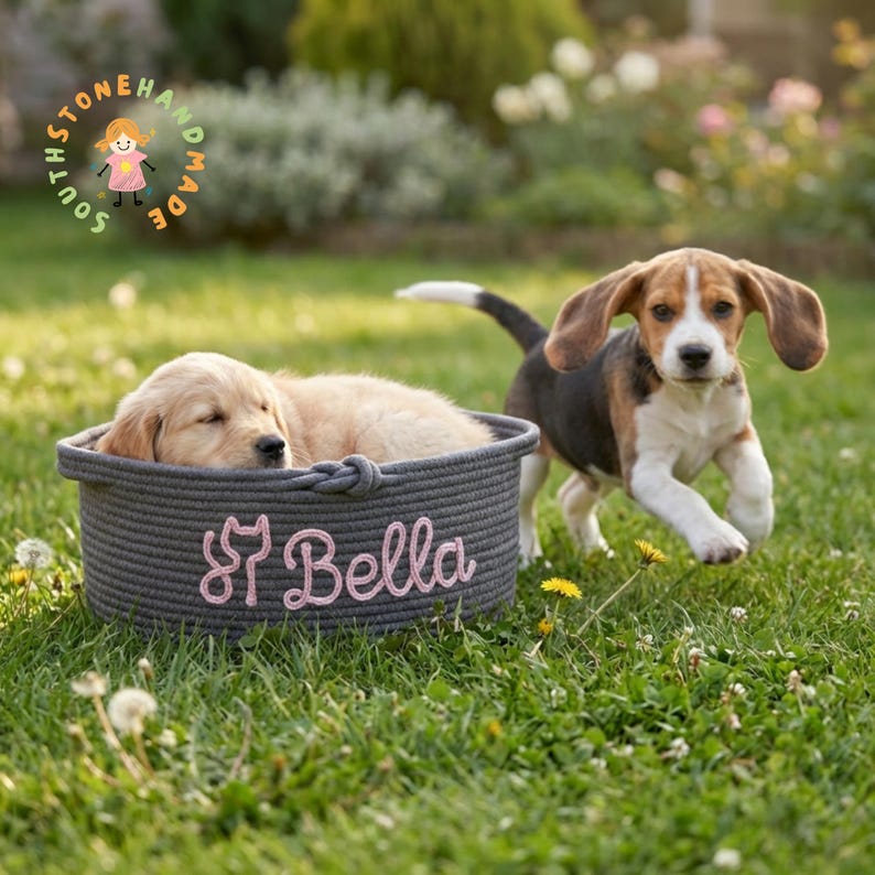 Personalized Dog Toy Basket, Custom Pet Toy Storage Basket with Name, Puppy Toy Box, Dog Gift for New Puppy, Pet Organizer image 18