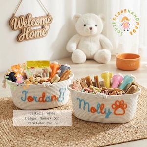 Personalized Dog Toy Basket, Custom Pet Toy Storage Basket with Name, Puppy Toy Box, Dog Gift for New Puppy, Pet Organizer image 15