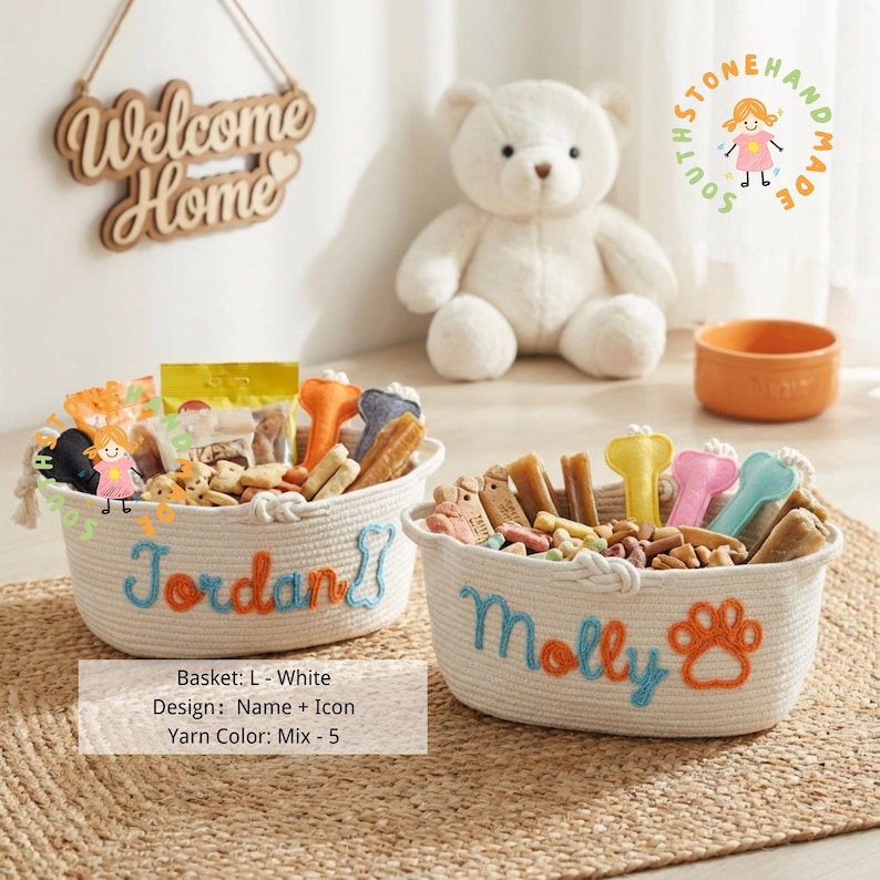 Personalized Dog Toy Basket, Custom Pet Toy Storage Basket with Name, Puppy Toy Box, Dog Gift for New Puppy, Pet Organizer image 15