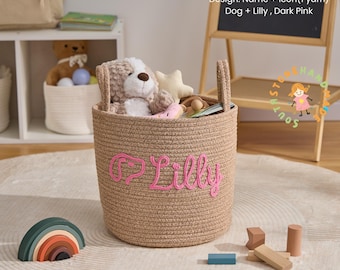 Custom Pet Toy Storage Basket, Puppy Toy Box, Custom Pet Gift, Pet Name Basket, Cozy Bed for Small Pets, Pet Lover, Gifts for Pets Friends