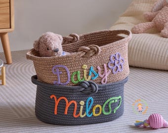 Custom Pet Toy Storage Basket, Puppy Toy Box, Custom Pet Gift, Pet Name Basket, Cozy Bed for Small Pets, Pet Lover, Gifts for Pets Friends
