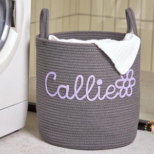 Custom Laundry Basket, Foldable Laundry Hamper, Laundry Bin, Cotton Rope Storage, Laundry Room Decor, Gift for Mom, Home Organizer