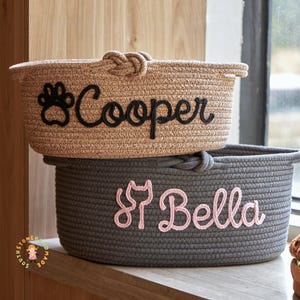 Custom Pet Toy Storage Basket, Puppy Toy Box, Custom Pet Gift, Pet Name Basket, Cozy Bed for Small Pets, Pet Lover, Gifts for Pets Friends