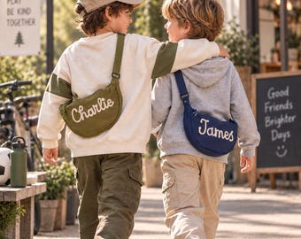 Personalized Kids Crossbody Bag, Custom Name Toddler Shoulder Bag, Boys & Girls Purse, Birthday Gift, Nursery Bag, Preschool Travel Bag