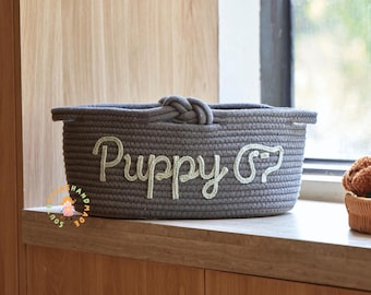 Custom Pet Toy Storage Basket, Puppy Toy Box, Custom Pet Gift, Pet Name Basket, Cozy Bed for Small Pets, Pet Lover, Gifts for Pets Friends