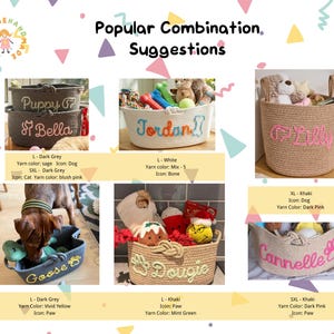 Personalized Dog Toy Basket, Custom Pet Toy Storage Basket with Name, Puppy Toy Box, Dog Gift for New Puppy, Pet Organizer image 5
