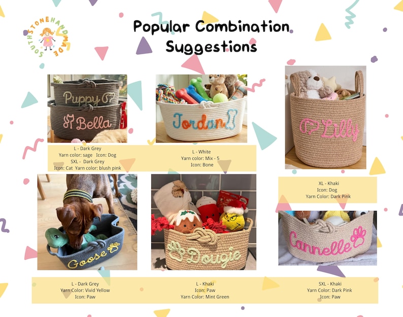 Personalized Dog Toy Basket, Custom Pet Toy Storage Basket with Name, Puppy Toy Box, Dog Gift for New Puppy, Pet Organizer image 5