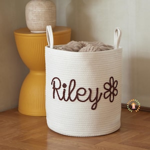 Custom Laundry Basket, Foldable Laundry Hamper, Laundry Bin, Cotton Rope Storage, Laundry Room Decor, Gift for Mom, Home Organizer