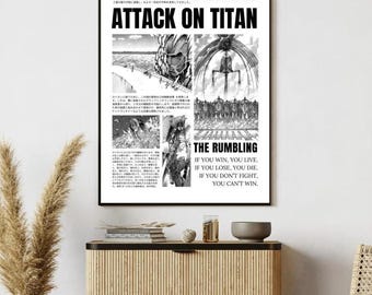 Attack on Titan Anime Print | Anime Wall Print | Anime Wall Art | Anime Poster | Digital Anime Poster | Manga Poster