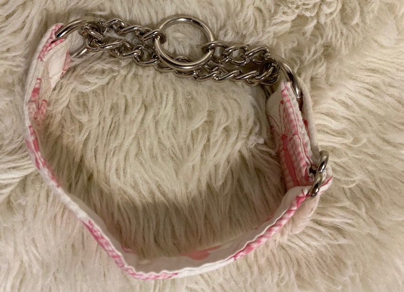Italian Greyhound Chihuahua 20018 Small Dog Breast Cancer Theme Dog Martingale Collar Fits 6 to 7 MIn Pin Chinese Crested