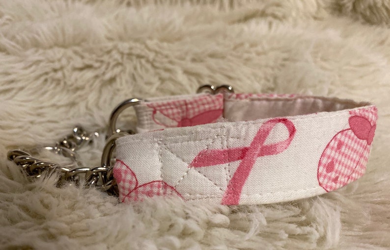 Italian Greyhound Chihuahua 20018 Small Dog Breast Cancer Theme Dog Martingale Collar Fits 6 to 7 MIn Pin Chinese Crested