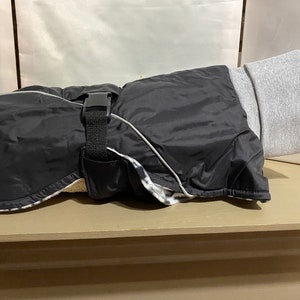 Black weather Resistant Dog Coat with Fleece lining Size 16" (00201-17) Styled for Italian Greyhounds, Min Pin, Chinese Crested small dogs