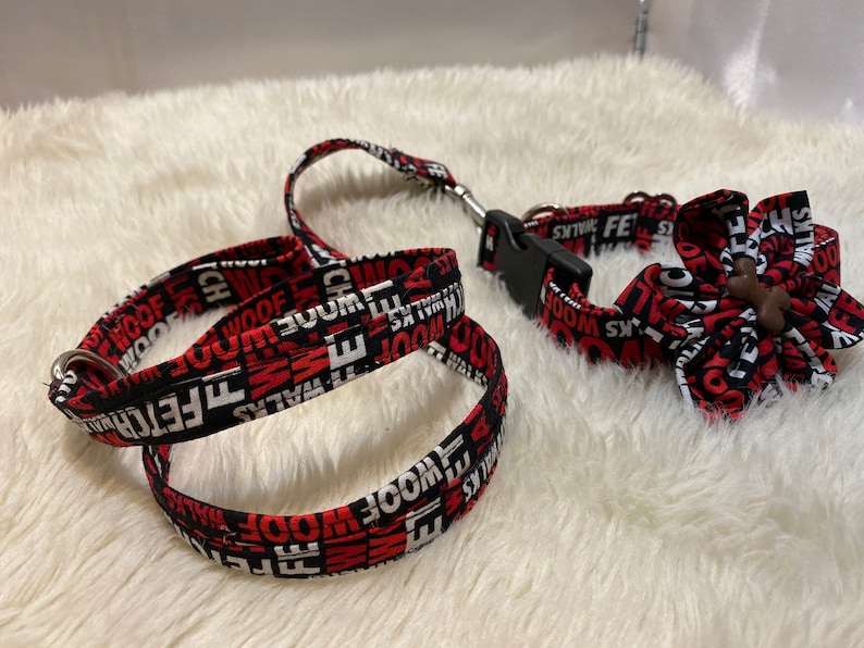 Dog Collar & Matching Leash Fits 14 to 19 20023 Etsy