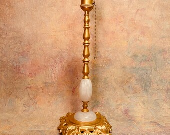 Vintage Solid Brass Lamp Base – Art Nouveau Table Lamp Stand – E26 |E27 Socket – Elegant Classic Lighting