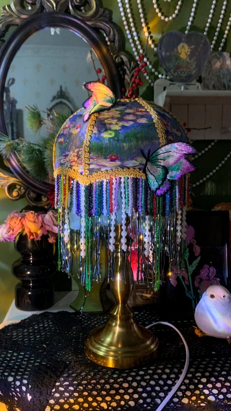 Vintage Soul Monet Water Lilies Lamp - Thumbnail 5