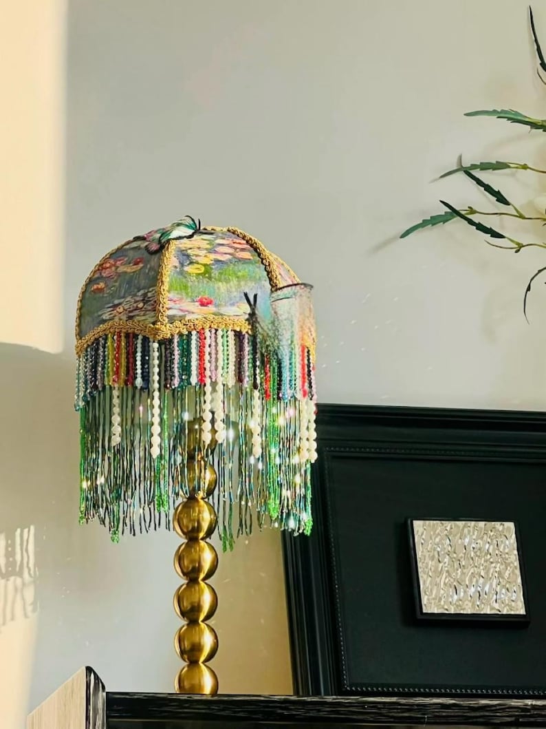 Vintage Soul Monet Water Lilies Lamp - Thumbnail 4
