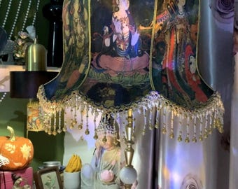 Dunhuang Bodhisattva Floor Lamp | Vintage Asian Art Lighting