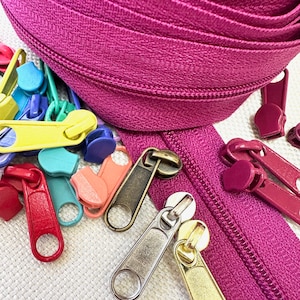 MAGENTA #3 Coil Zipper Yardage + Pulls
