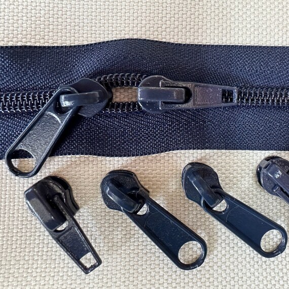 NAVY 5 Coil Zippers by the Yard With Pulls 