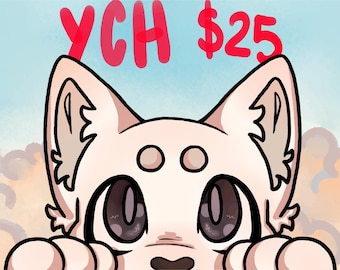 Fursona/furry YCH blinking animation gif commission