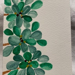 Cartão postal original aquarela suculenta 4x6
