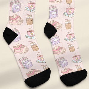 Book Club Socks, Unisex One Size Fits All Crew Length