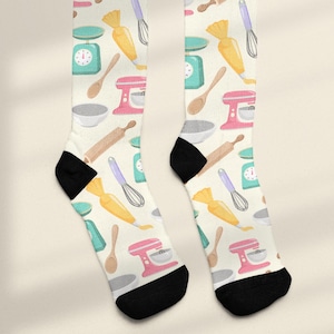 Gift for A Baker, Baking Socks, Gift For Cookie Decorator, Cookie Baking Party Socks, Pastry Chef Graduation Gifts