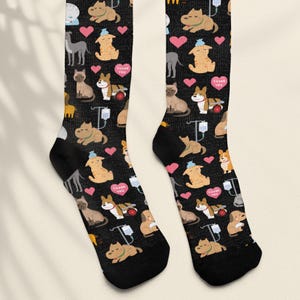 Veterinarian Gift, Veterinarian Socks, Vet Thank You Gift, Stocking Stuffer for Coworker, Unisex Crew Length Socks, Vet Tech Receptionist