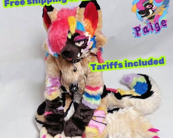 Custom Fursuit Commission OPEN! Stylized Toony Hyena Fursuit Fullsuit “Paige” | Furry Costume with Bikini [Showcase- NOT for sale]