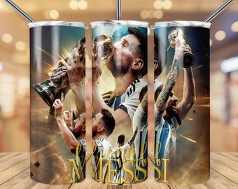 Lionel Messi Tumbler, 20oz Skinny Tumbler Wrap Design Sublimation, 20oz Template Straight Tumbler Wrap,Instant Download, PNG