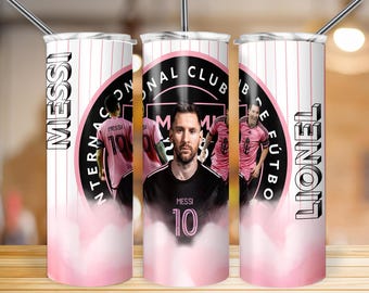 Lionel Messi Tumbler, 20oz Skinny Tumbler Wrap Design Sublimation, 20oz Template Straight Tumbler Wrap,Instant Download, PNG