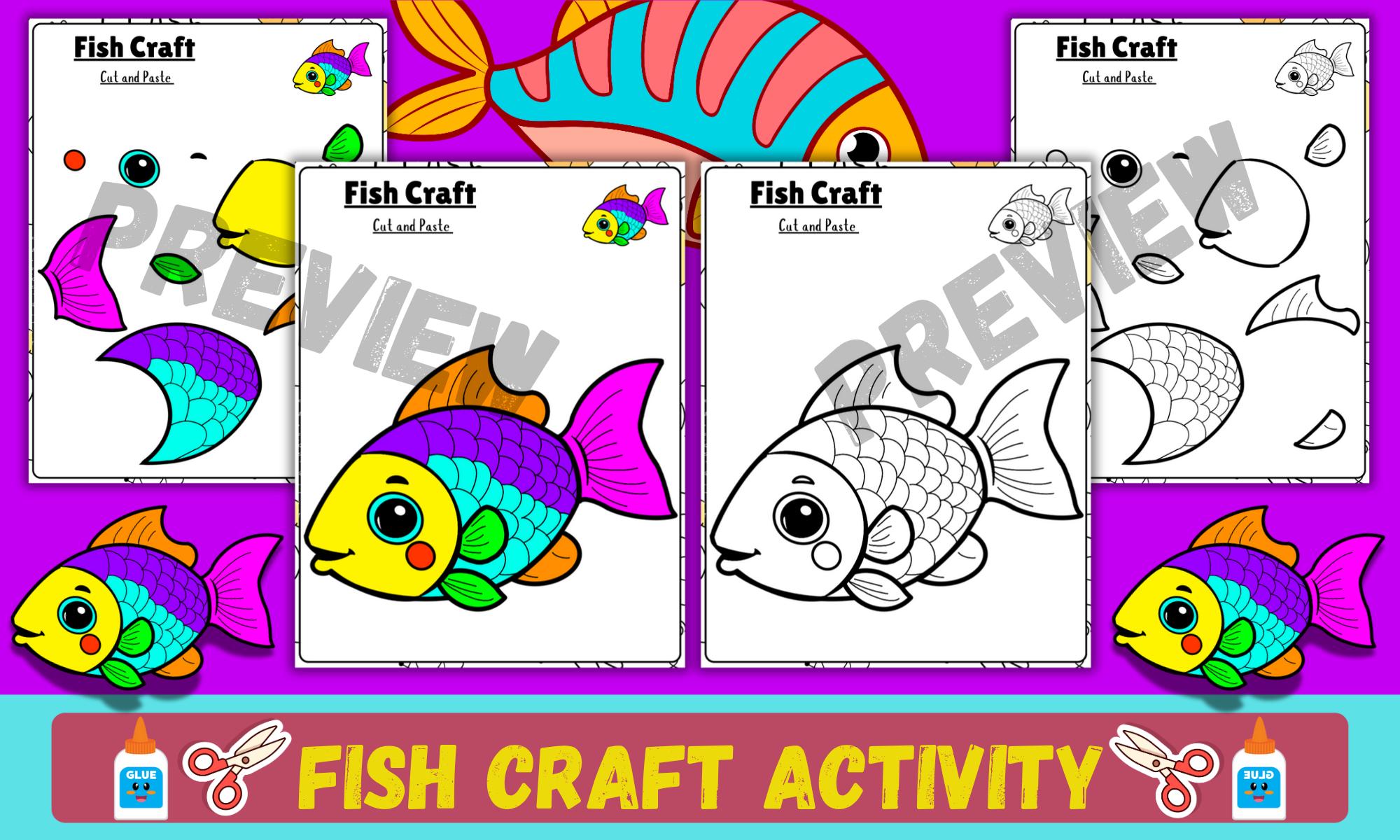 Fish Craft Activity | Cut and Paste Ocean Theme (printable) | Under the ...