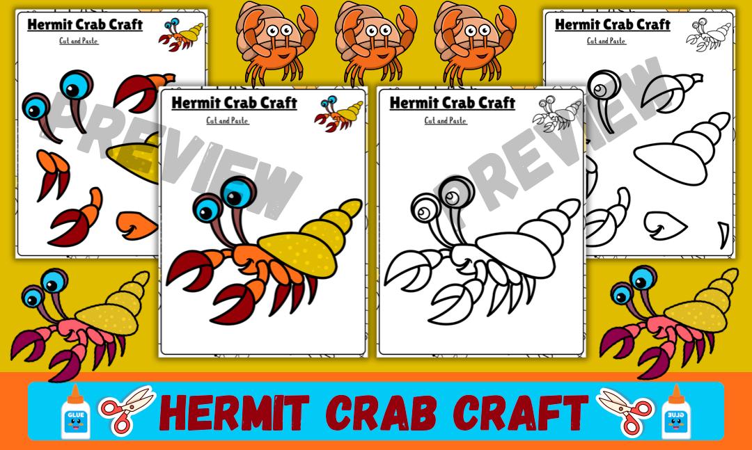 Hermit Crab Craft Activity | Ocean Cut and Paste (printable) | Summer ...