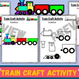 Train Cut and Paste Craft | Printable Activity (PDF) - Etsy