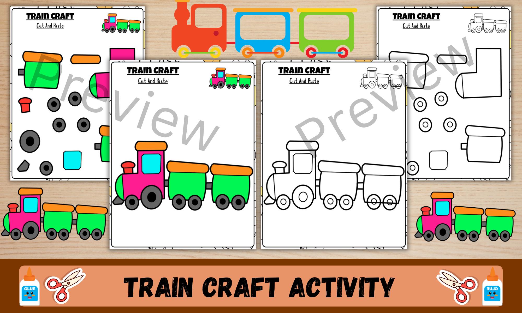 Train Craft Activity | Transportation Themed | Cut and Paste| Hands-on ...