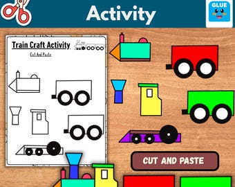 Train Cut and Paste Craft | Printable Activity (PDF)