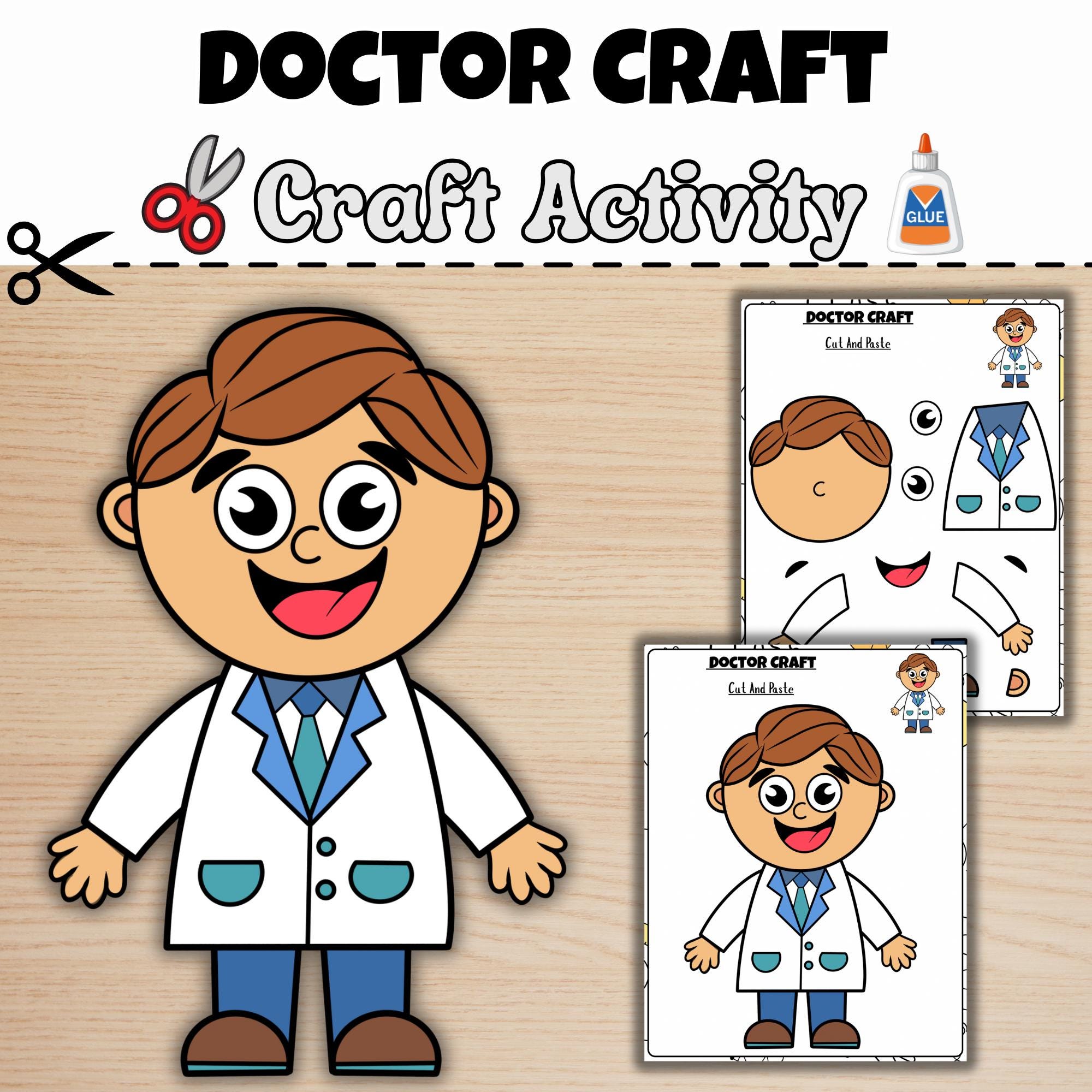 Doctor Craft | Community Helpers Activity | Cut and Paste Craft for ...
