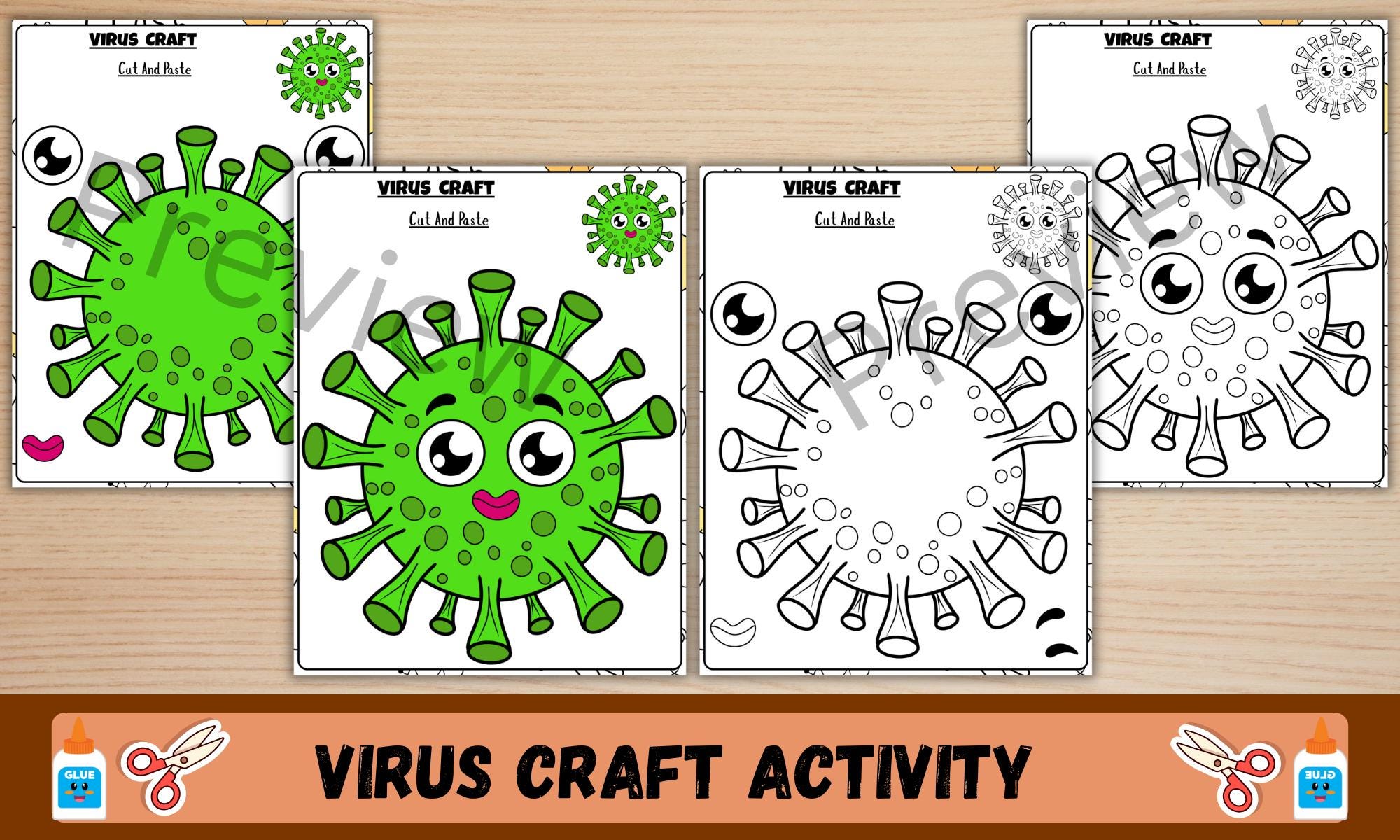 Color Virus Craft Virus Craft | Cut & Paste Science Activity | Fine Motor Skills - Etsy ...