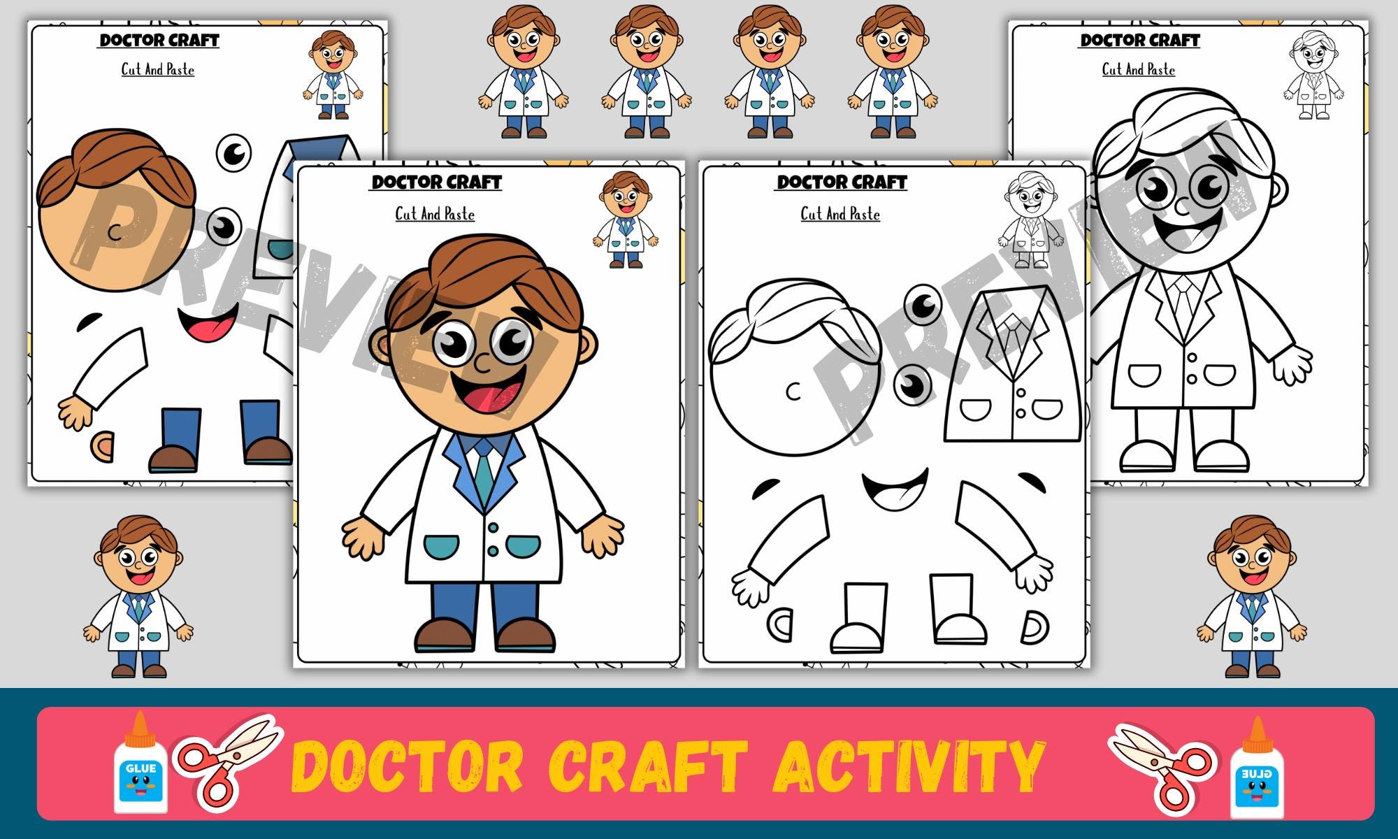 Doctor Craft | Community Helpers Activity | Cut and Paste Craft for ...
