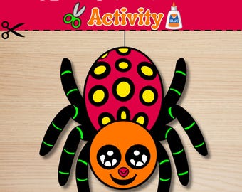 Spider Craft | Cut and Paste | Fall activity | Bug theme|Insect craft |  Printable | Autumn