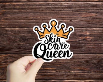 1 Pc Skincare Queen Vinyl sticker for Esthetician Gift, Dermatologist Gift, Beautician Gift, Water Bottle Stickers, Laptop Sticker
