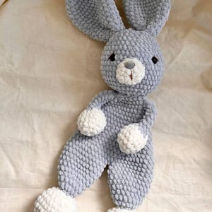 Crochet bunny snuggler pattern Amigurumi rabbit lovey pattern Crochet bunny cuddler tutorial