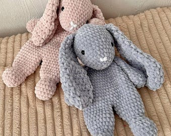 Crochet bunny snuggler pattern Amigurumi rabbit plushie Cuye cuddle bunny pattern