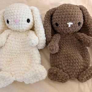 Crochet bunny lovey pattern Amigurumi rabbit snuggler tutorial Crochet cuddle toy for kids pattern