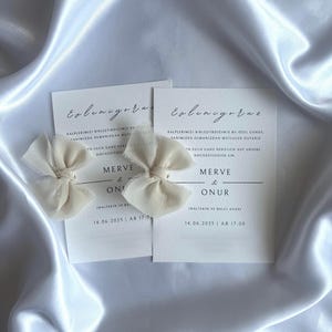 Einladungskarten mit Schleife | Davetiye für Hochzeiten, Henna, Verlobung, Geburtstage etc.