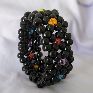 Black w/ rainbow Kandi cuff