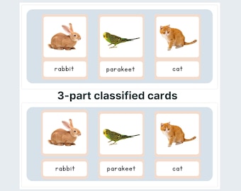 Montessori-dierenkaarten: driedelig leermateriaal (pdf)